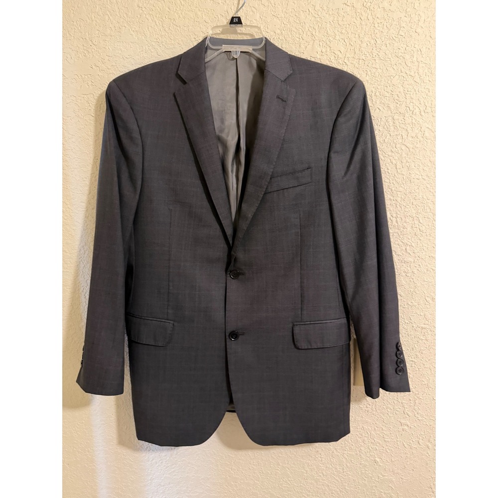 Murano Collezione Mens 44R Slim Fit‎ Grey Glen Plaid 100% Wool Blazer Jacket